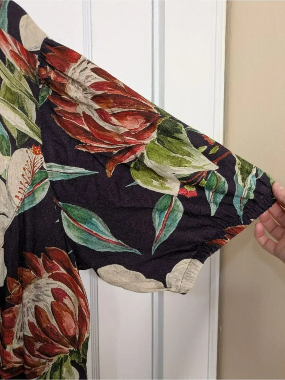 NWT Von Landon Ulla Popken Cottage Core Floral Black Dress Pocket Button Size 26